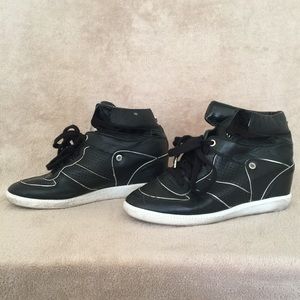 Michael Kors Nikko black wedge sneakers